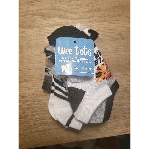 SOCKS BABYNEW Wee Tots 6 pack Infants Socks 12-24 Months Animals - Picture 1 of 6